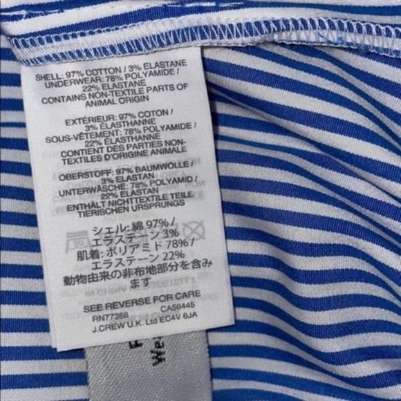 📁 J.Crew Perfect Button Down Shirt Stretch Bodysuit French Blue Stripe - Picture 7 of 10